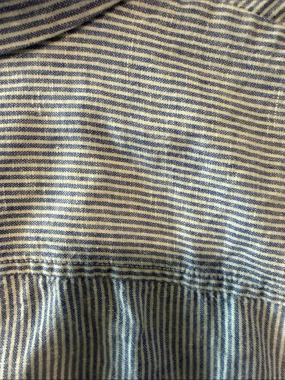Banana Republic Light Blue and White Pinstripe Short-Sleeve Shirt